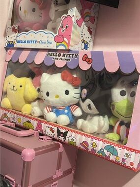 Hello Kitty Plush Set with Red Bow and Blue Outfit - Pink Packaging
